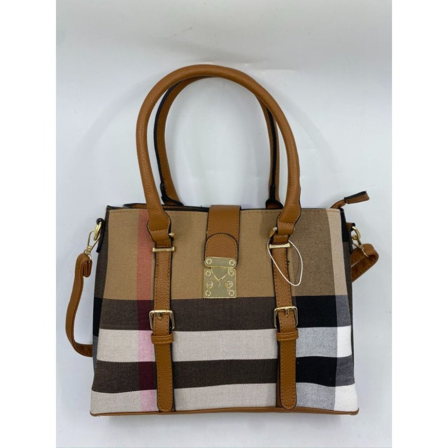 NWT! ClosetsNYC Large Plaid Tote Crossbody Bag