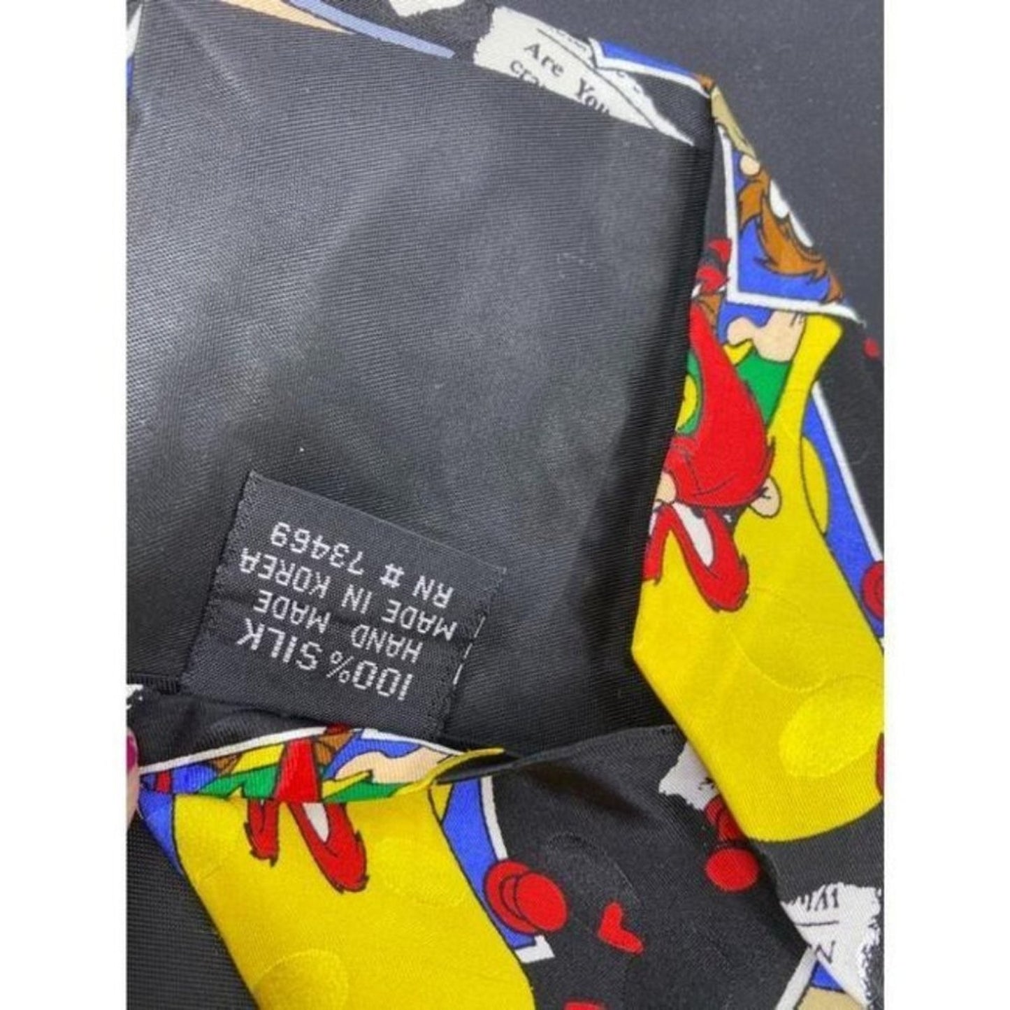 kate spade w w looney tunes tie scarf black nylon