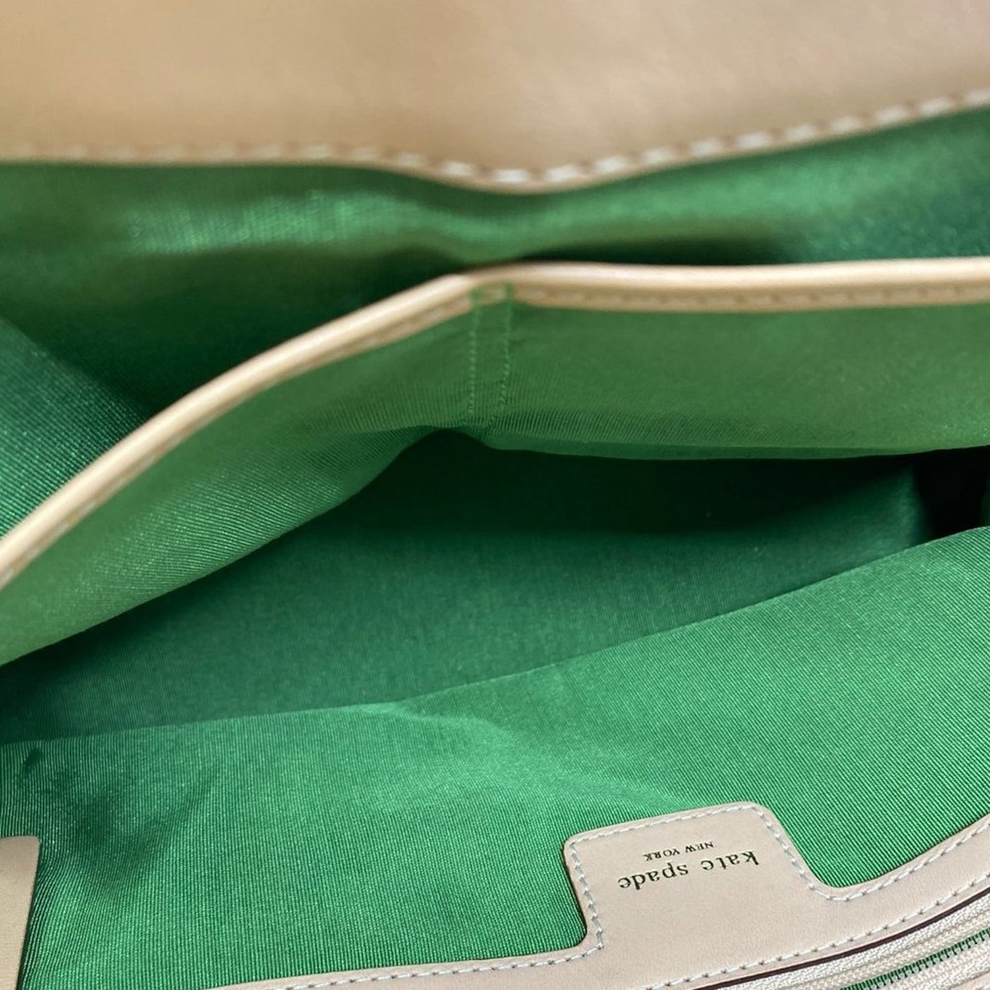 Kate Spade White Tan Leather Medium Size Handbag