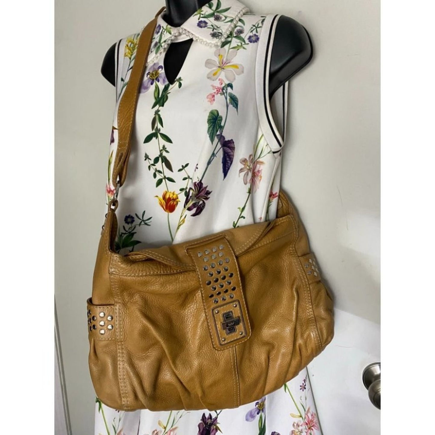 Rafe Tan Large Leather Shoulder/Crossbody Bag