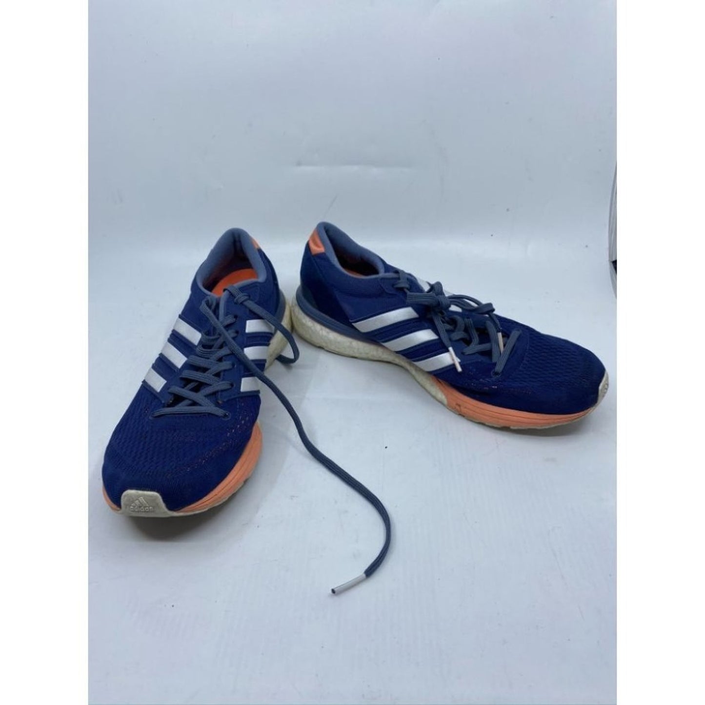 Adidas Booston Blue White Orange Sneakers Size 8.5