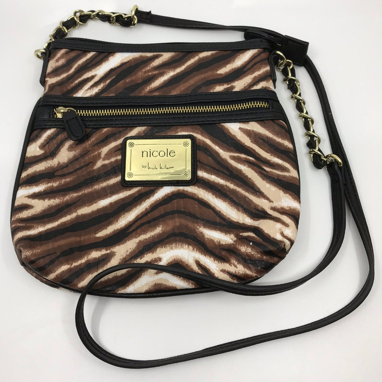 Nichole Tiger Skin Pattern Crossbody Bag
