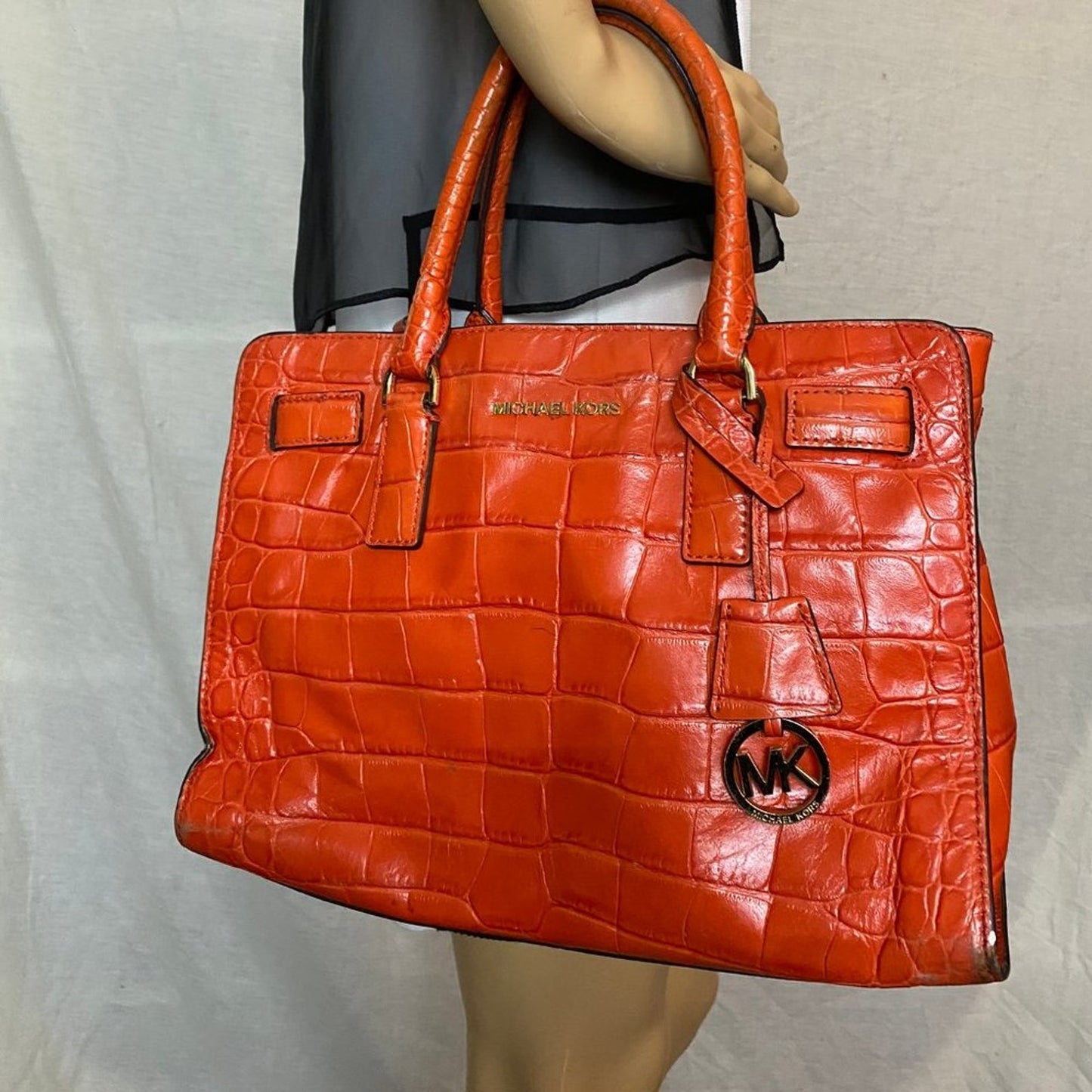 Michael Kors L Orange Leather Crossbody/Handbag