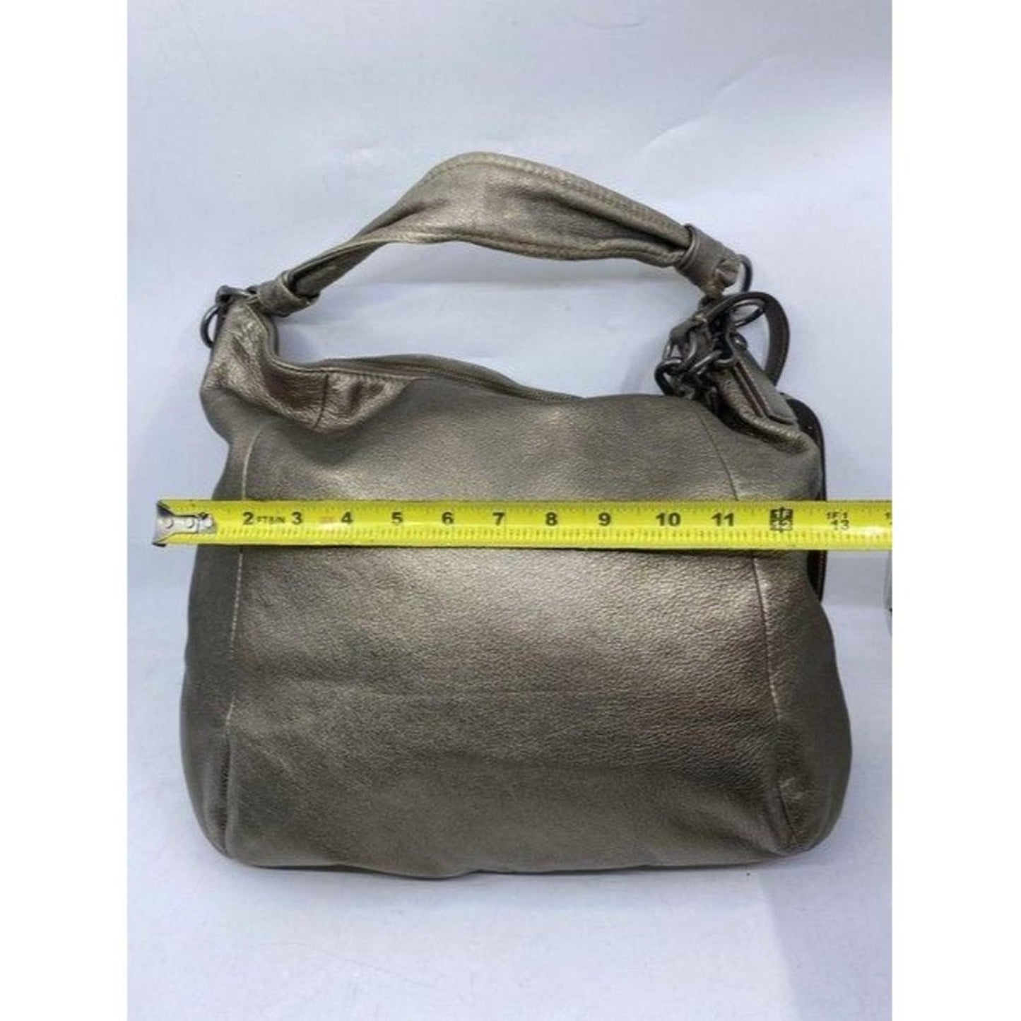 Coach xl shoulder gold leather cross body bag
