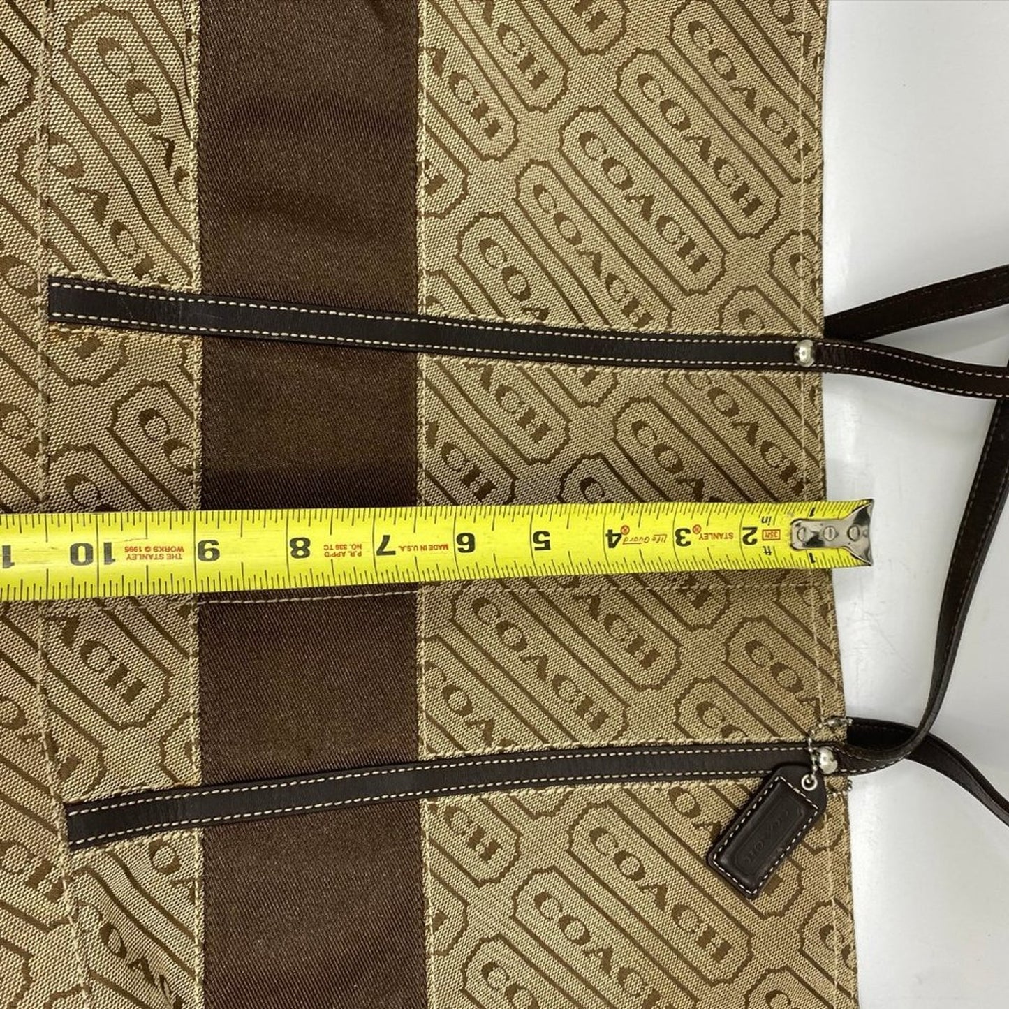 Coach Large Brown Fabric Shopping Tote