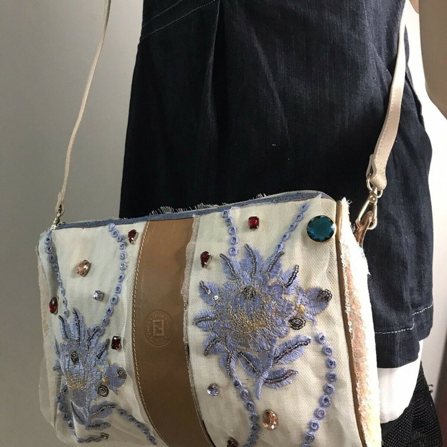 FENDI Vintage Customized Crossbody W/ Rhinestones