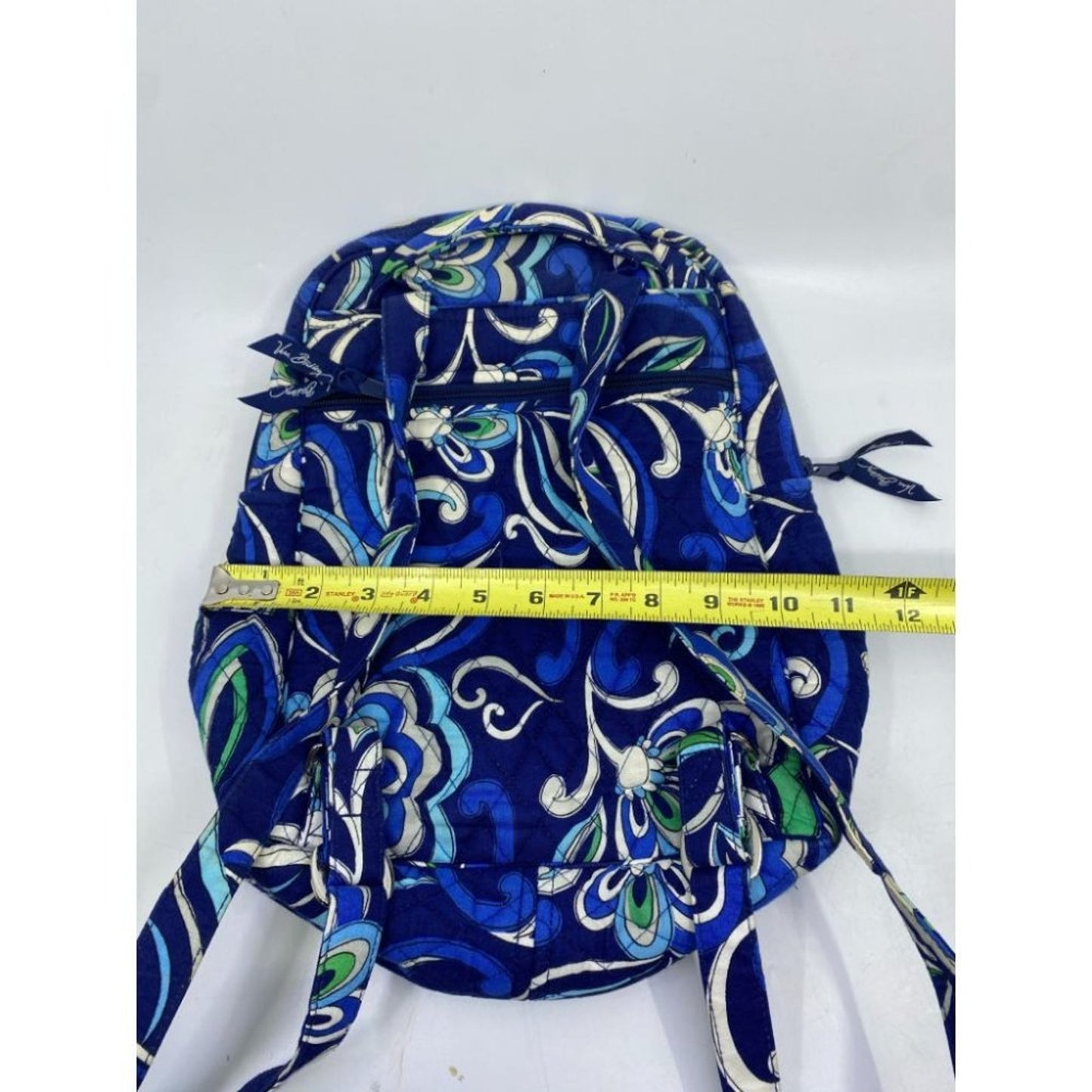 Vera Bradley Quilted Blue White Green Back Pack