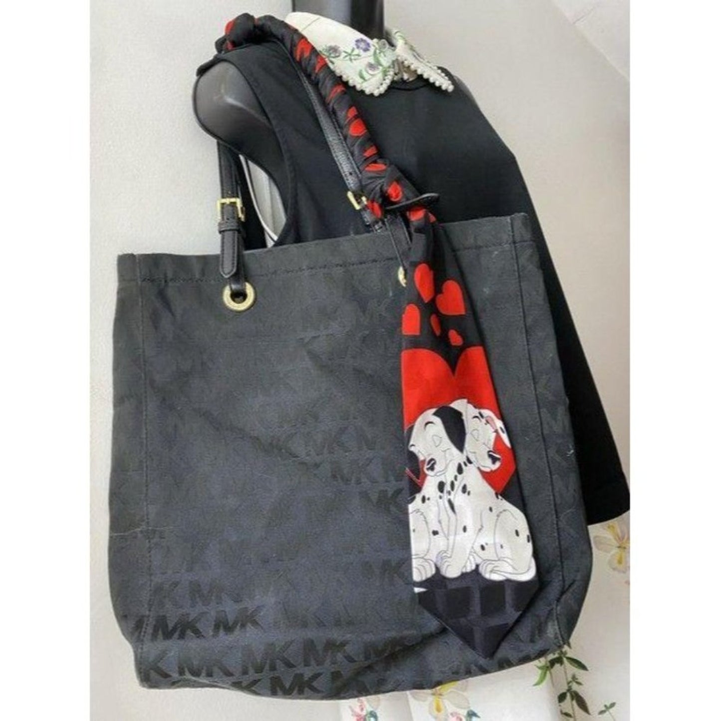 michael kors w customized w tie sash black red tot