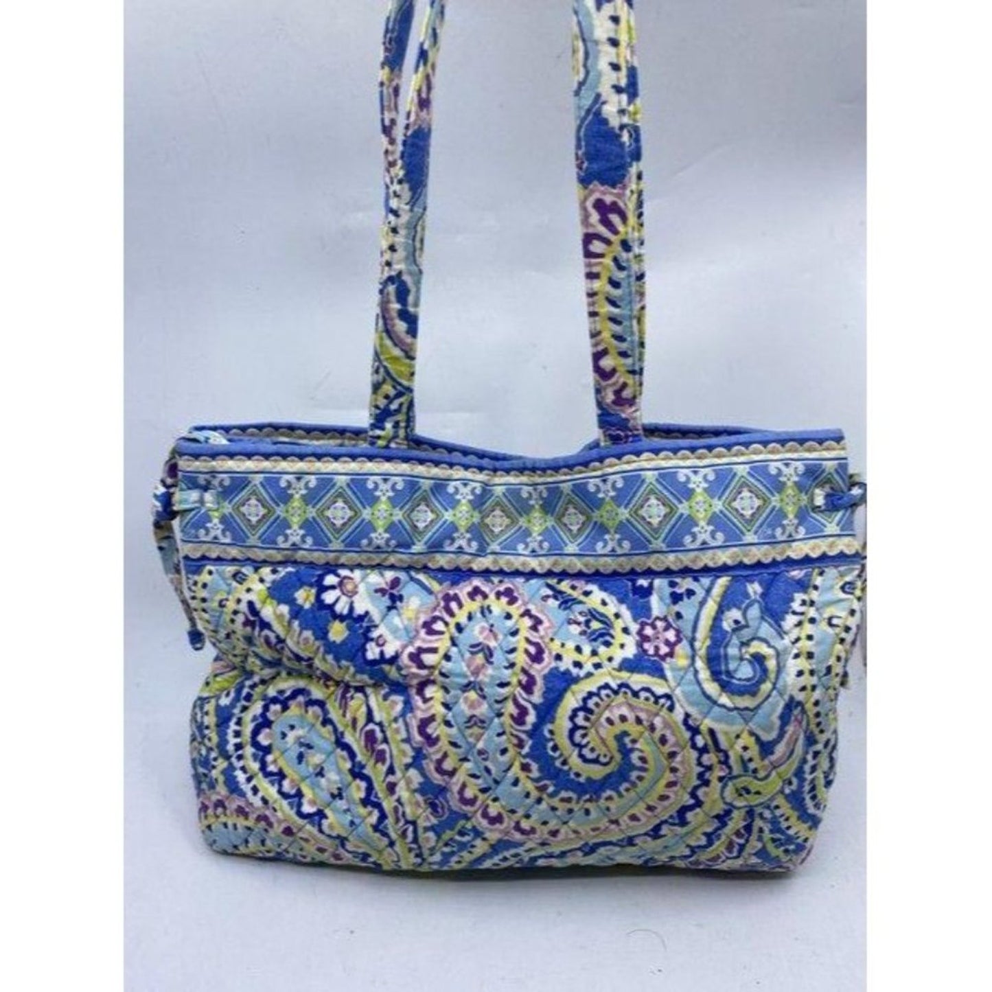 Vera Bradley Large Quilted Blue Purple Yellow Whit