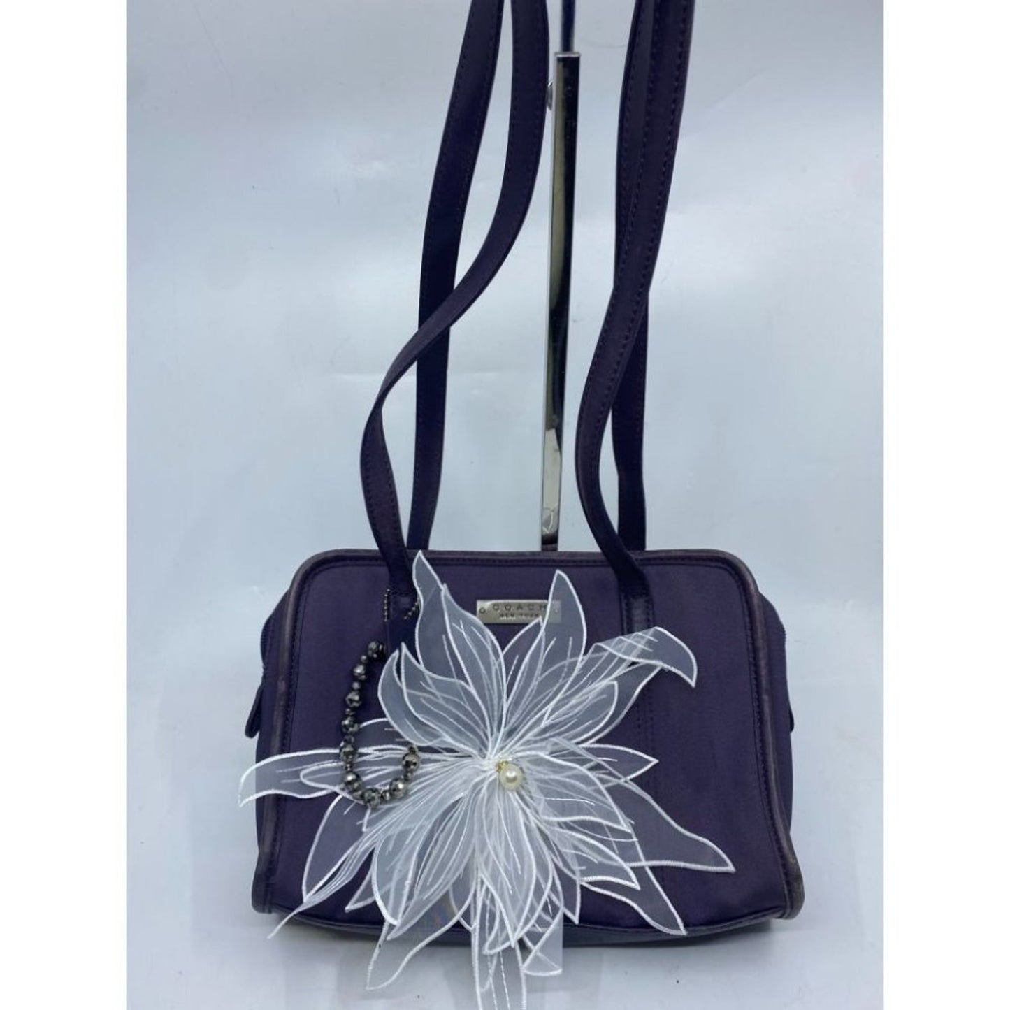 Coach Handbag Purple Customized with Applique