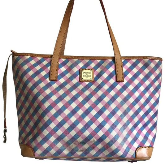 Dooney & Bourke Pink/Blue/White/Tan Shoulder Bag