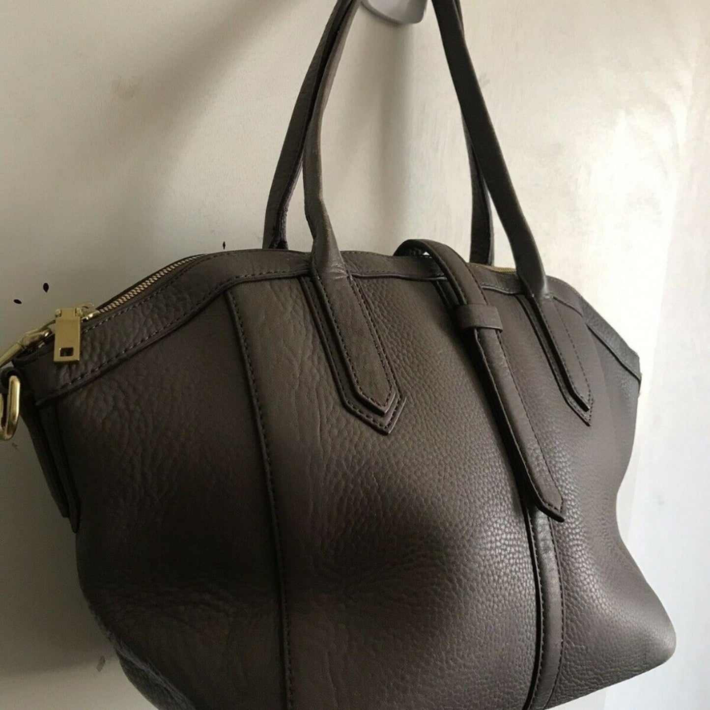 J Crew Large Light Brown Leather Trapeze Tote