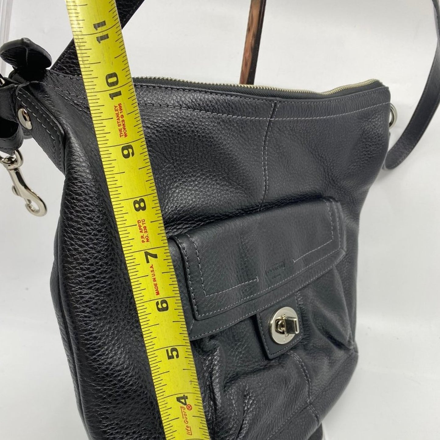 COACH M Size Black Leather Crossbody Bag