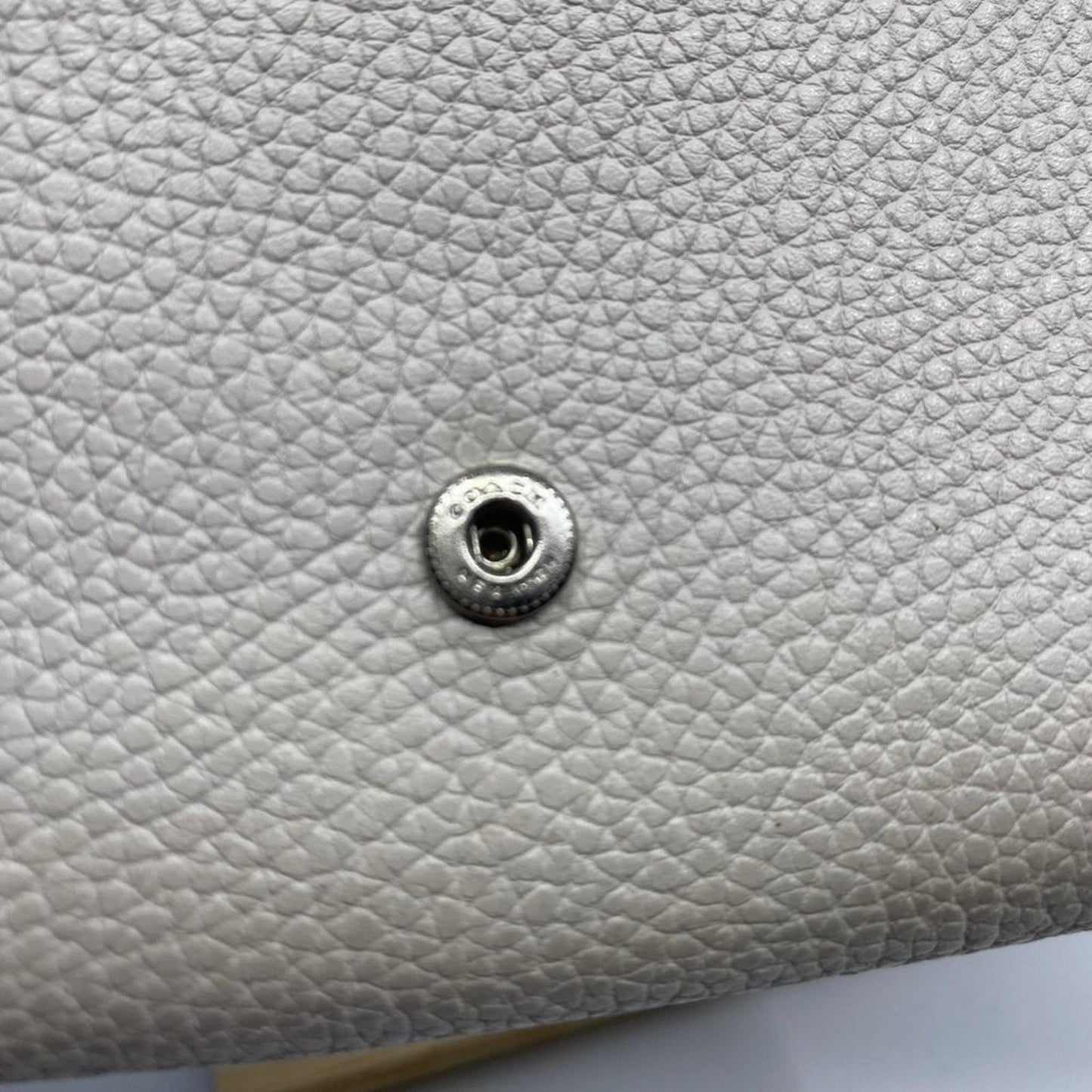 Coach Yellow White Grain Leather Wallet