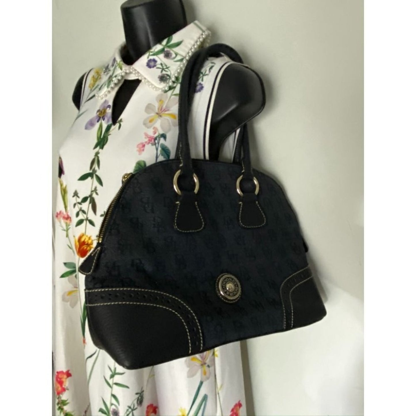 Dooney & Bourke Over Signature Fabric Size M Gray