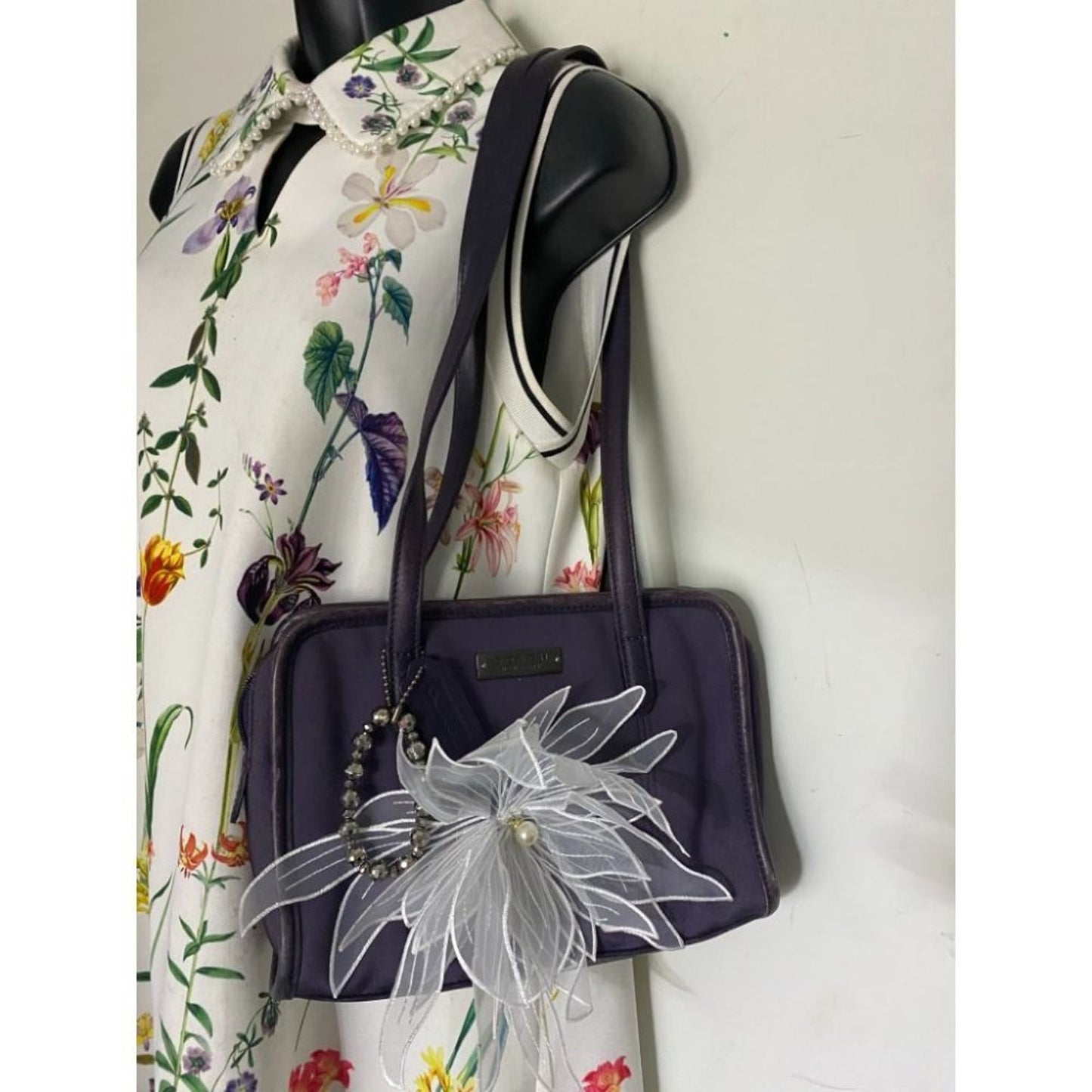 Coach Handbag Purple Customized with Applique
