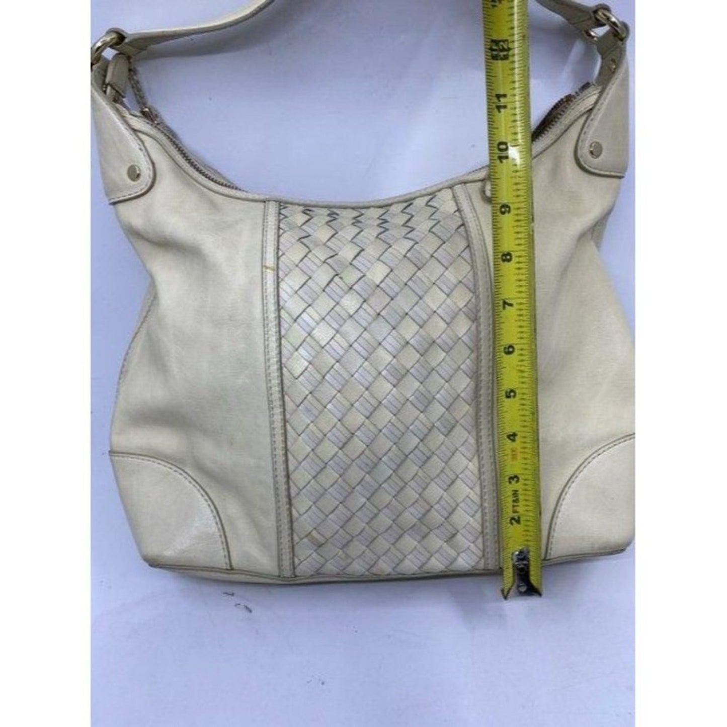 cole haan xl cream leather shoulder bag