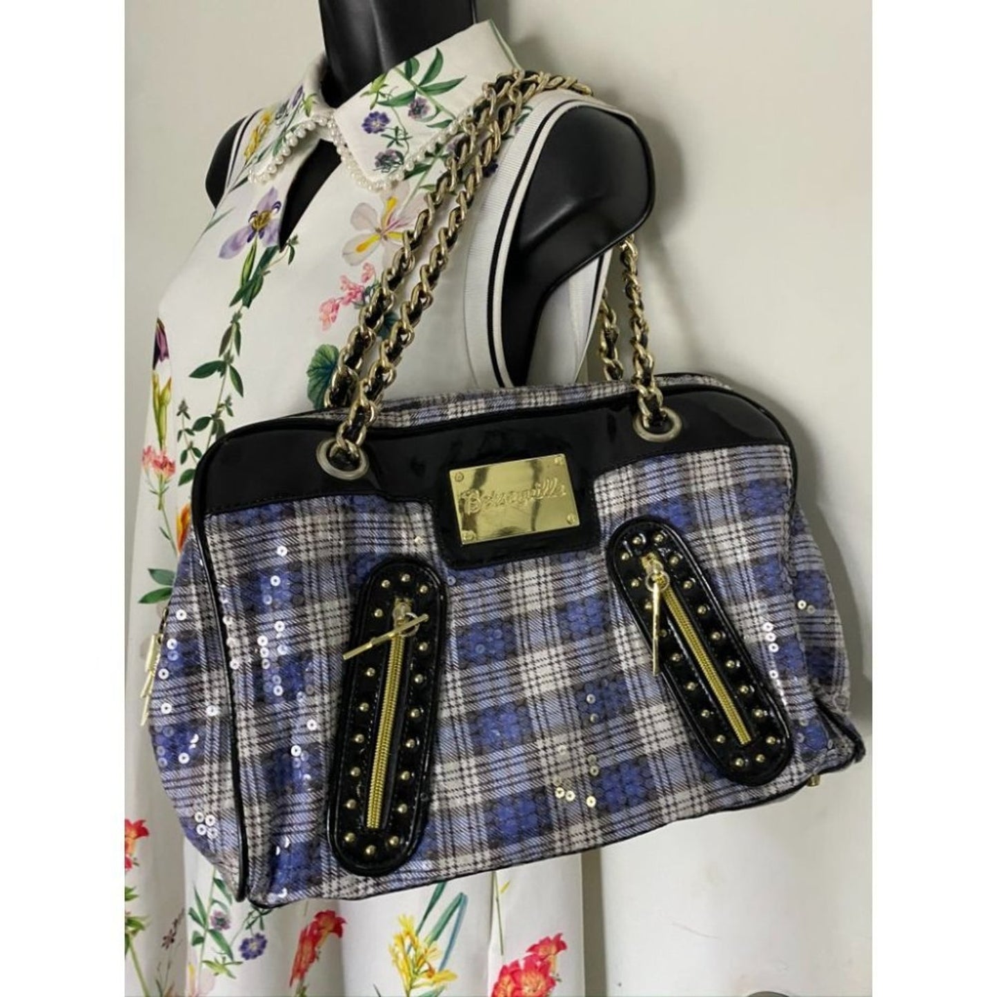 BETSEY JOHNSON Faux Leather Multicolor Tote Bag