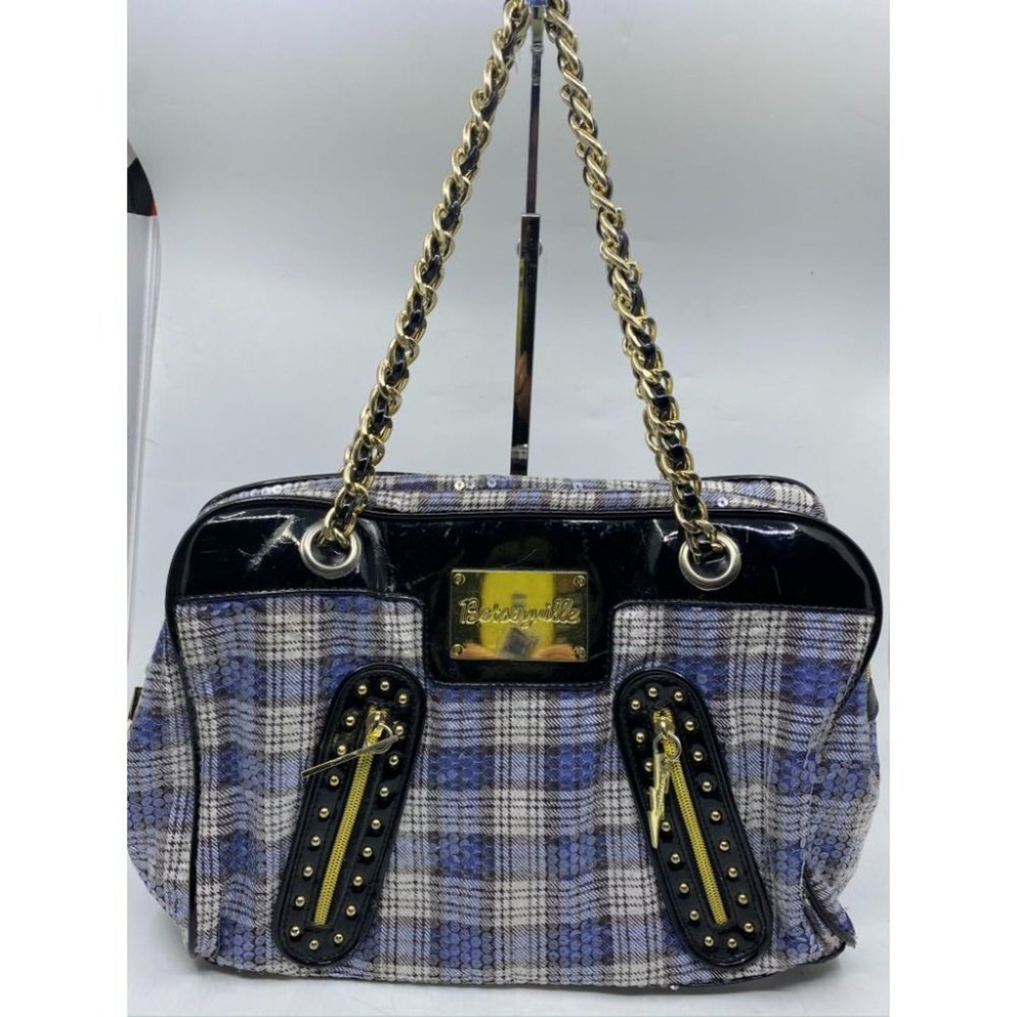 BETSEY JOHNSON Faux Leather Multicolor Tote Bag