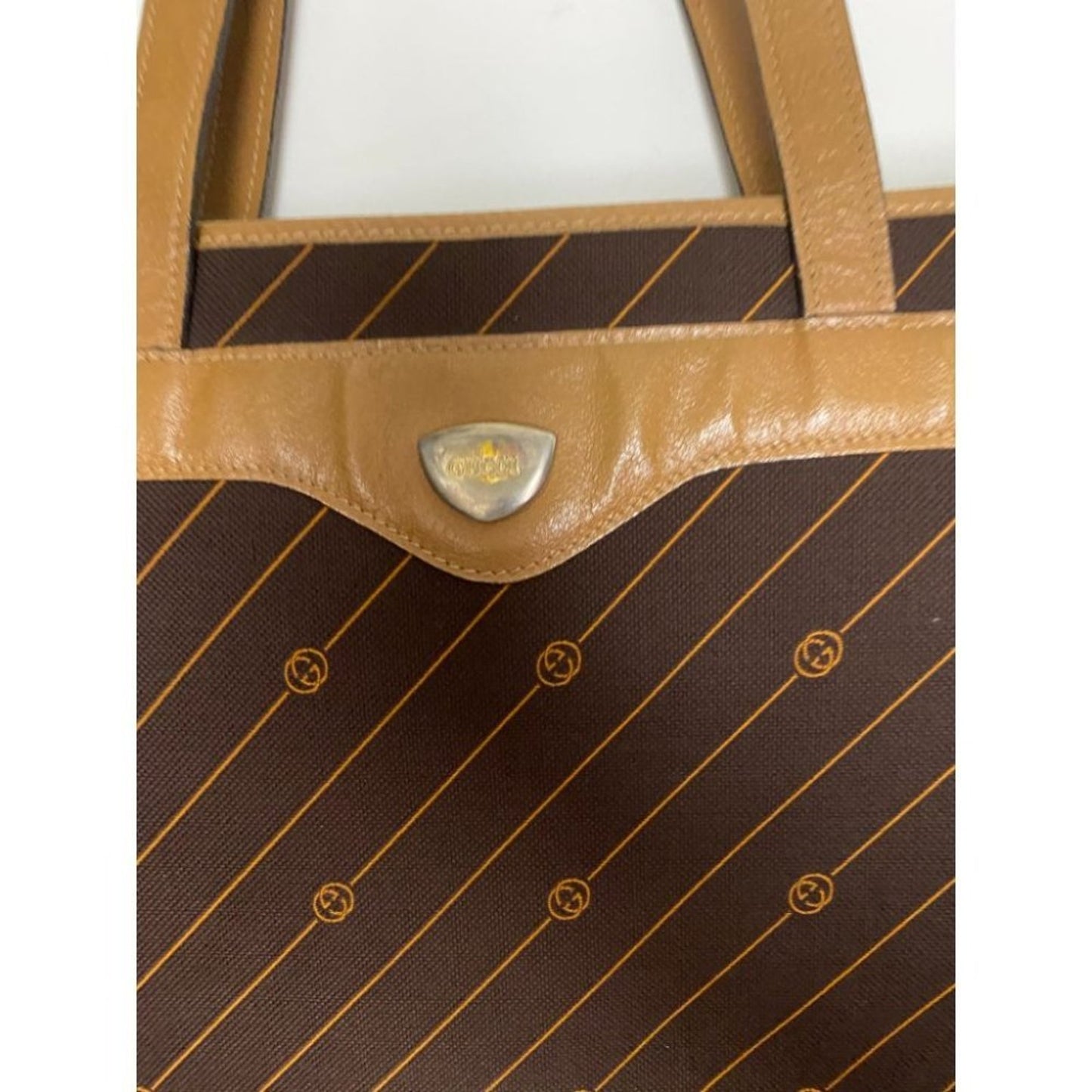 GUCCI Vintage XL Tote Bag in Canvas Fabric w/