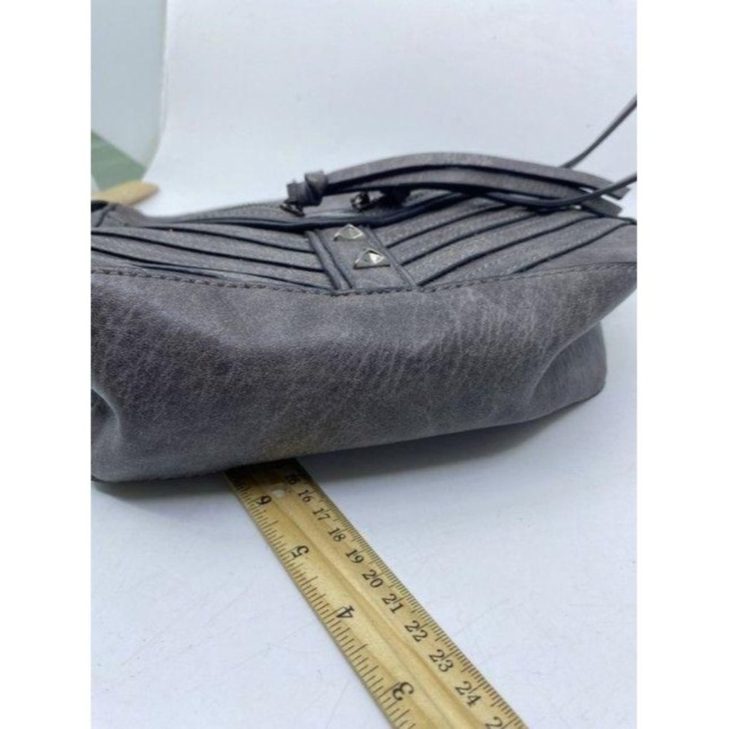 mms design studio zipper gray leather cross body b