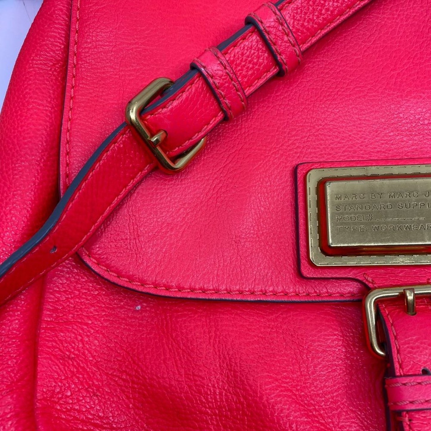 Marc Jacobs Orange Grain Leather Crossbody Bag