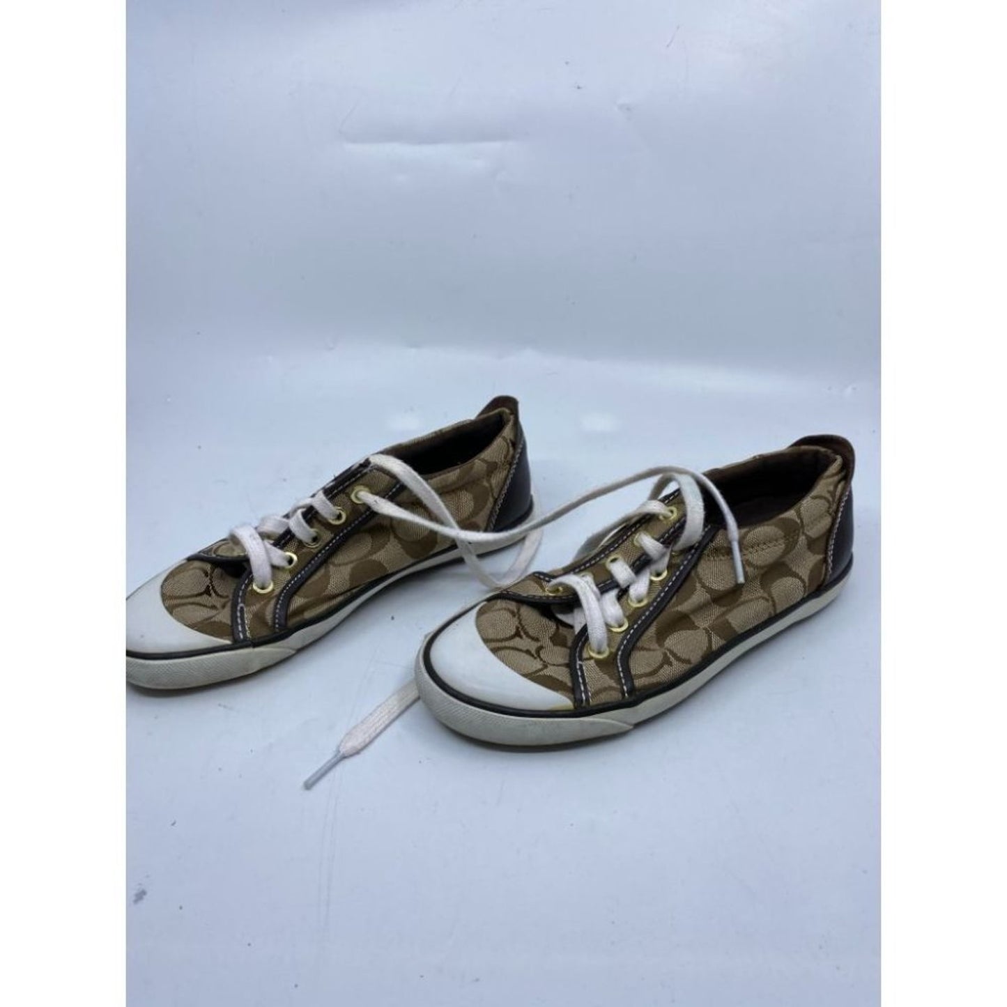 Coach White Tan Women's Sneakers Size 6B