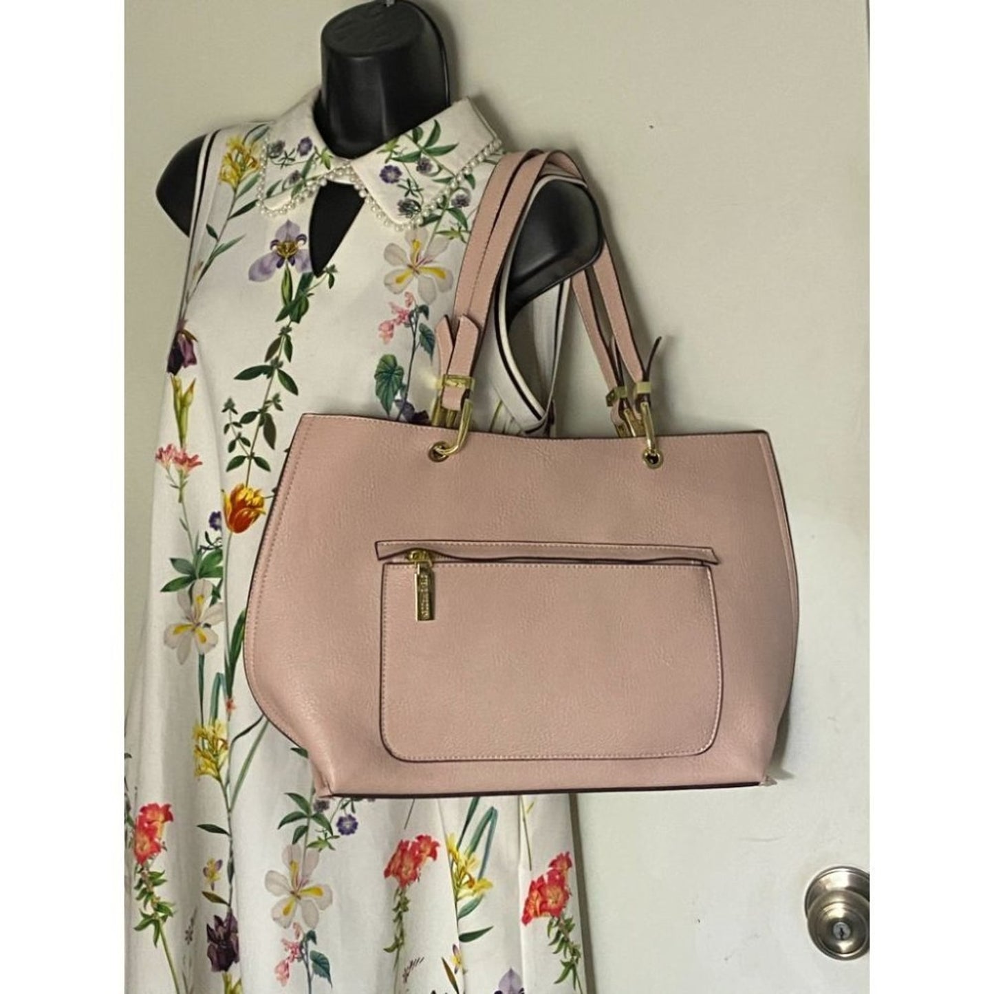 Steve Madden Pink Large Faux Leather Tote Bag