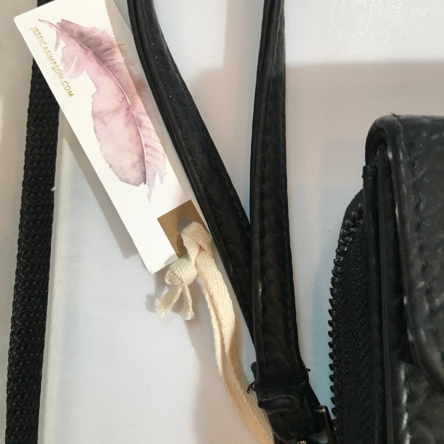 Jessica Simpson Black Leather Wristlet