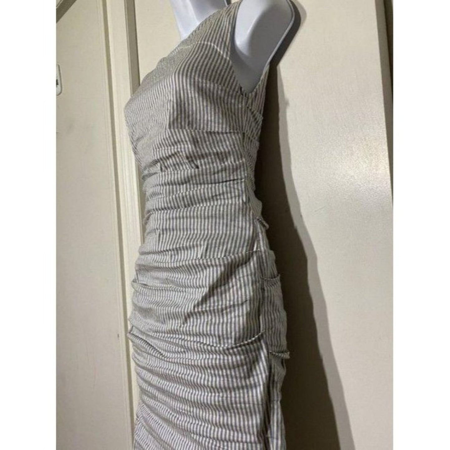 nicole miller new ruched linen striped msrp