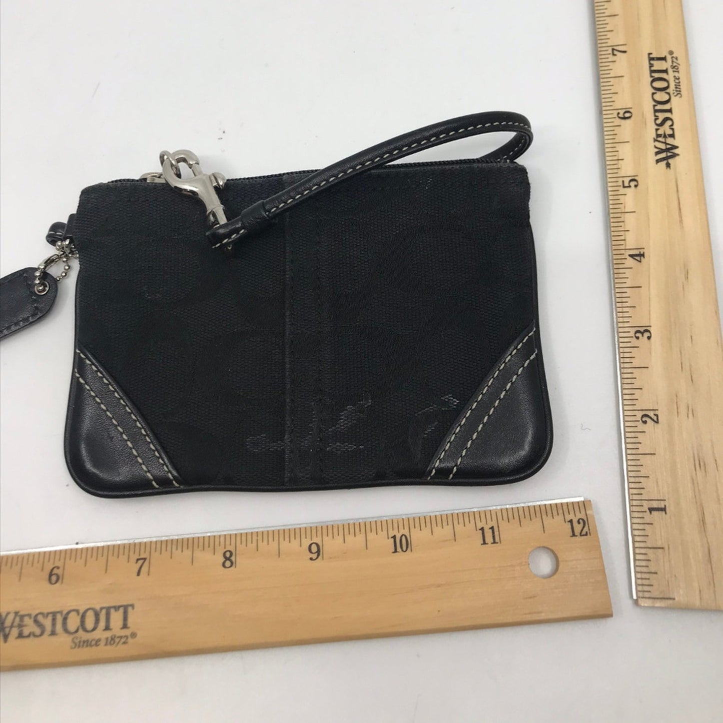 COACH Black Jacquard Design Wristlet