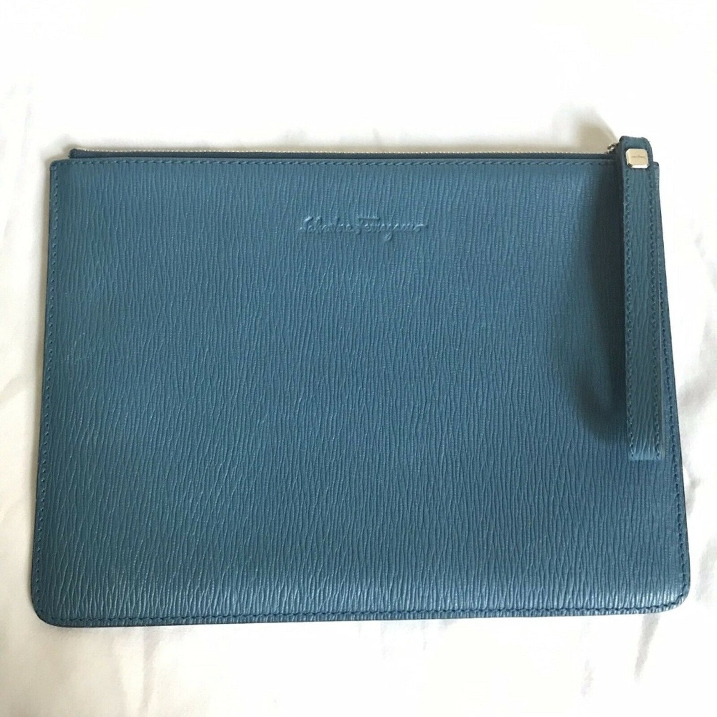 SALVATORE FERRAGAMO Unisex Blue Leather Document H