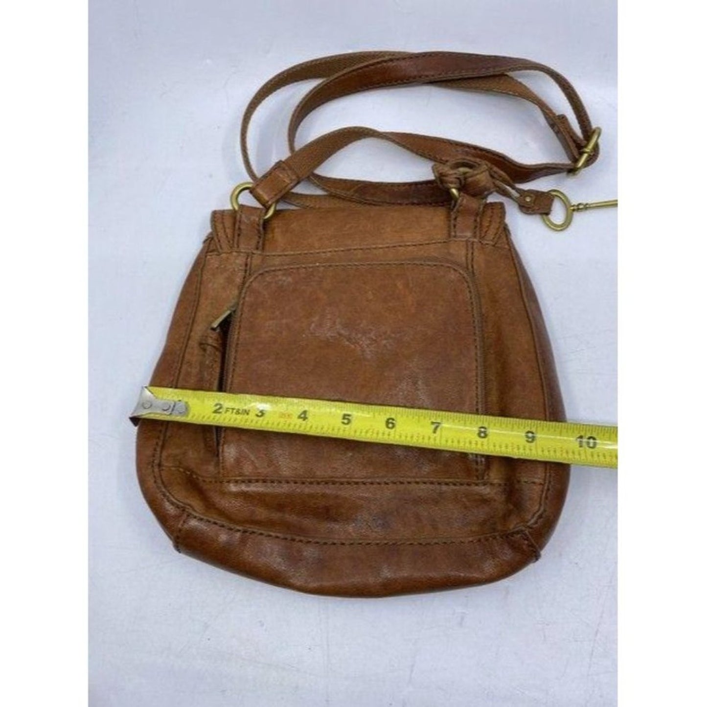 Fossil brown leather shoulder bag