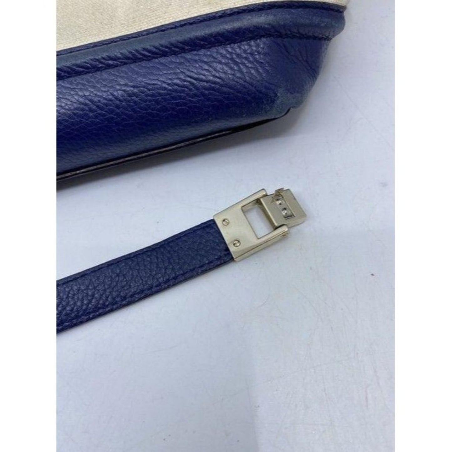 kate spade creamblue fabric shoulder bag