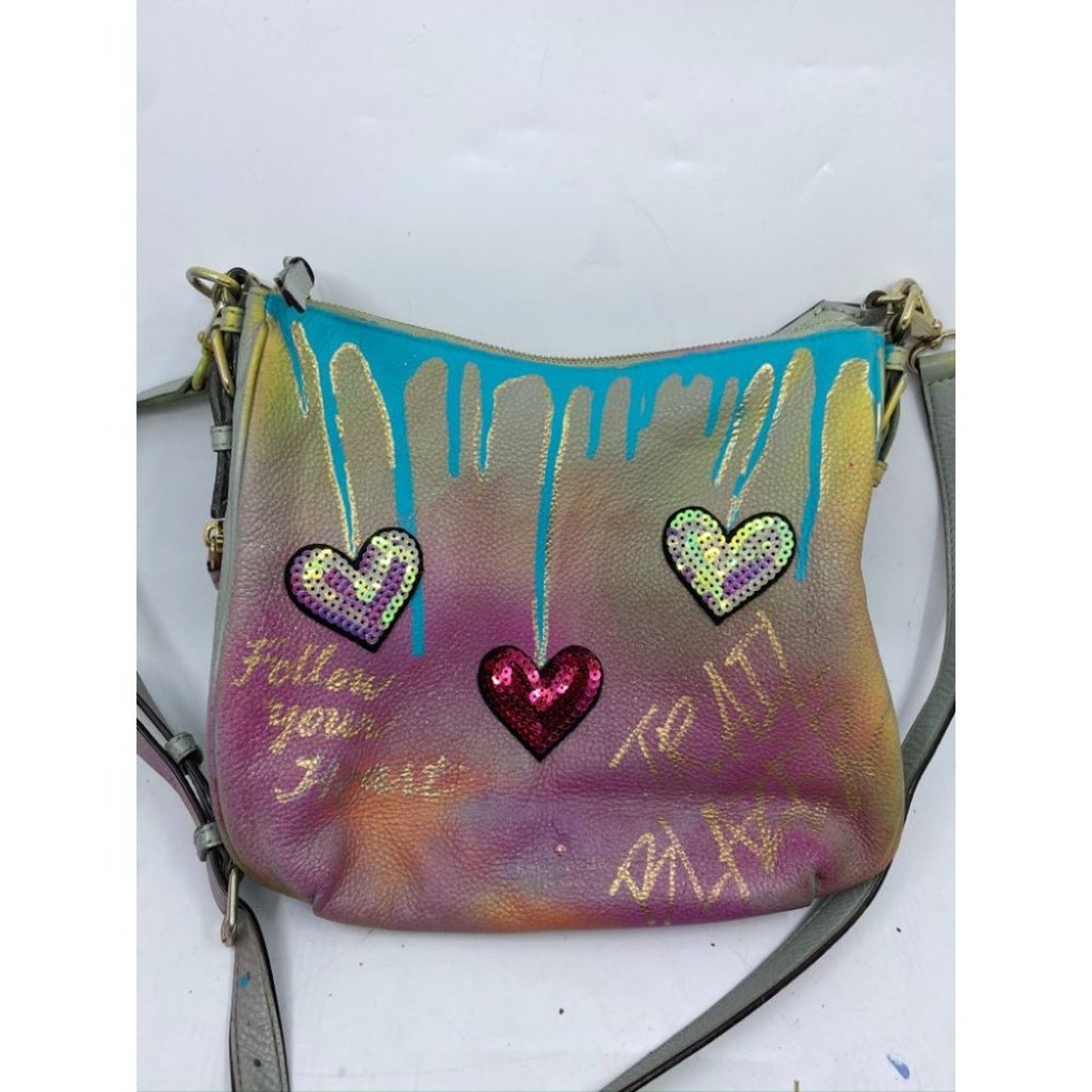 KATE Spade Customized Graffiti Blue Purple Yellow