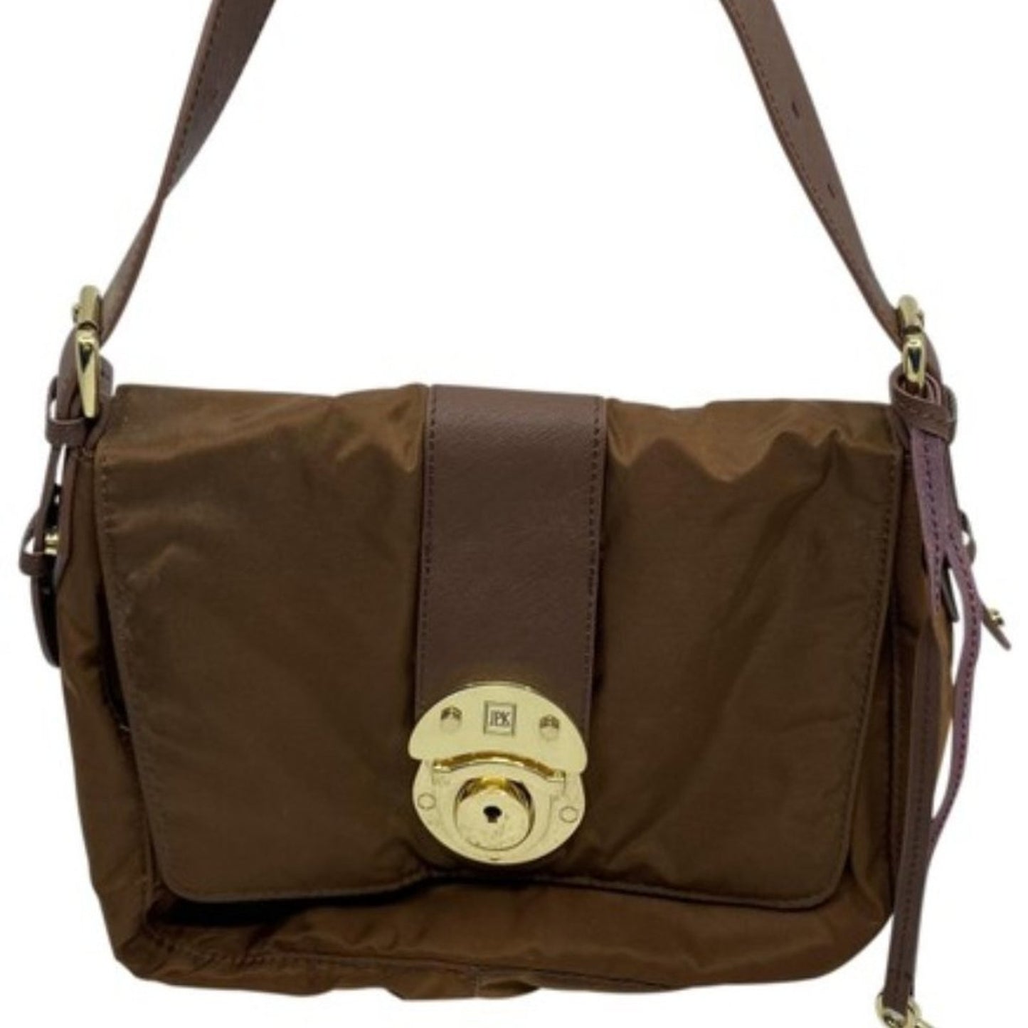 JPK Paris Brown Nylon Shoulder Bag