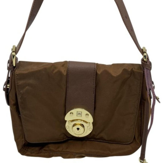JPK Paris Brown Nylon Shoulder Bag
