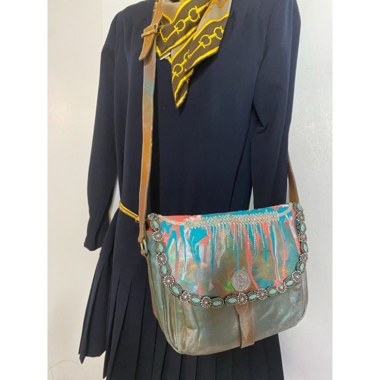 Vintage FENDI Customized with trims and Graffiti