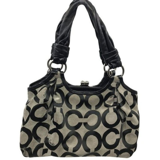 Coach Triple Compartment Style Large Blackgray Fabric Tote