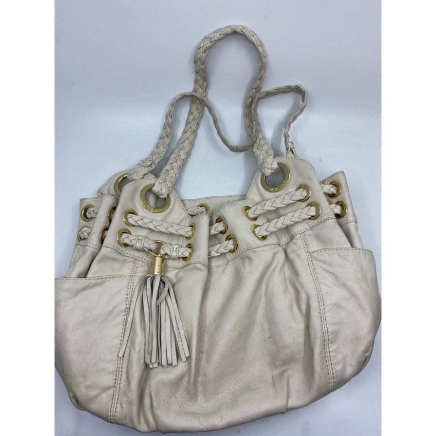 Michael Kors Lamb Leather Cream Shoulder Bag LG/MD