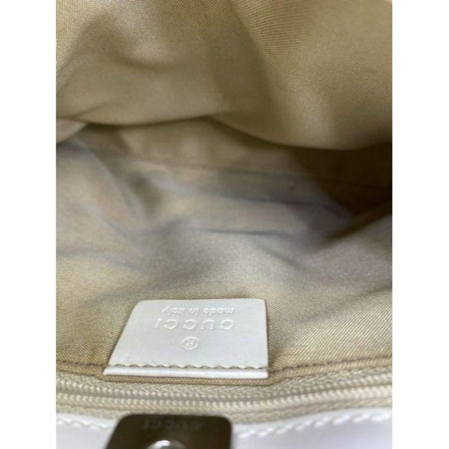 gucci vintage white jacquard fabric shoulder bag