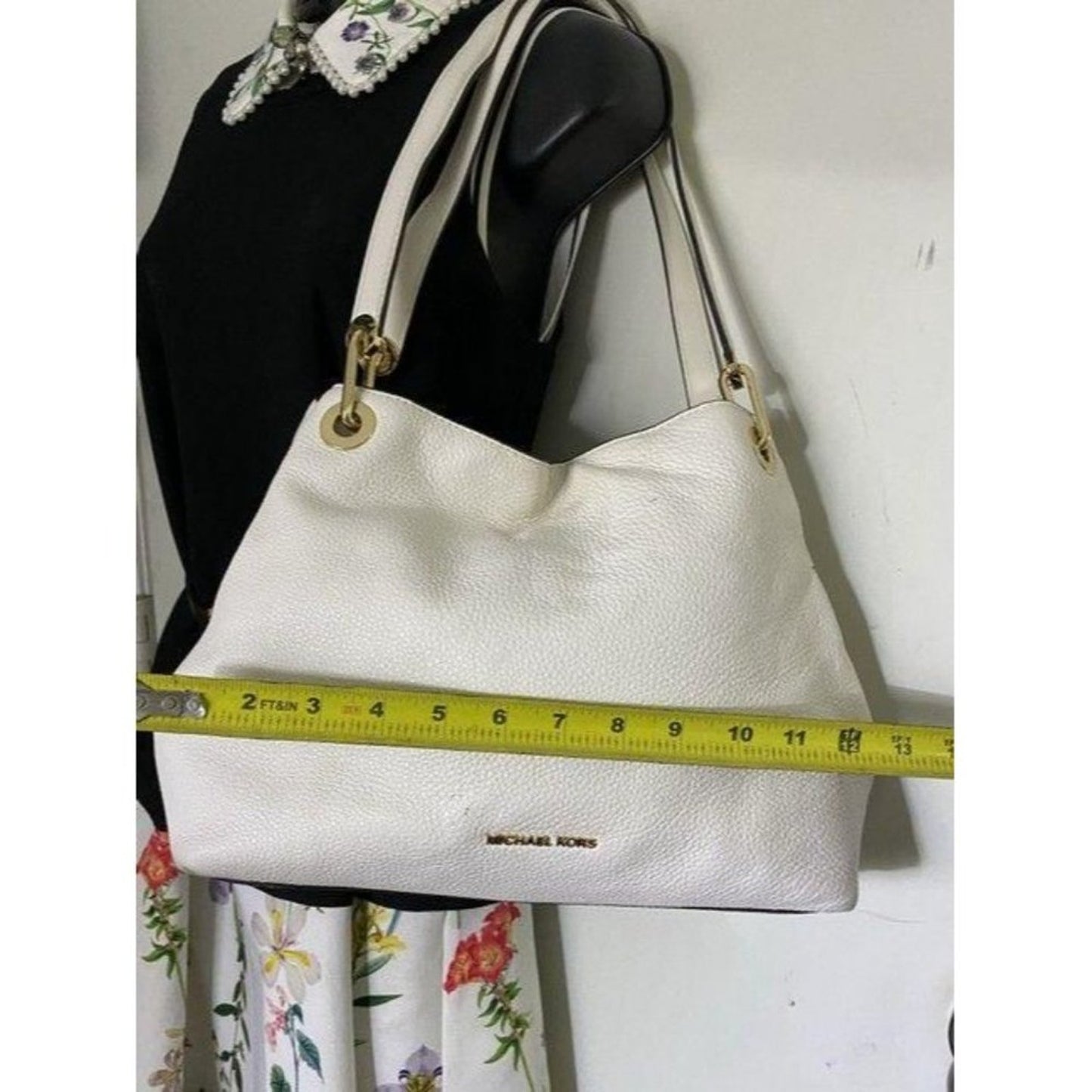 michael kors white leather shoulder bag