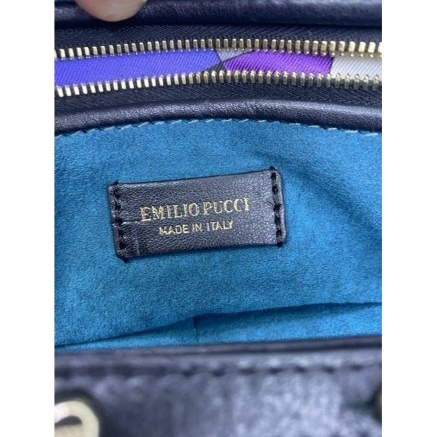 Emilio Pucci Medium City Marquise Top Handle Black Leather Shoulder Bag