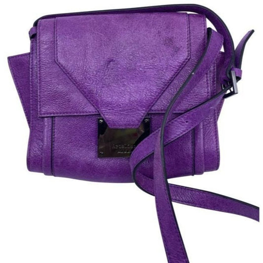 Nicole Miller Nwot Msrp Purple Leather Cross Body