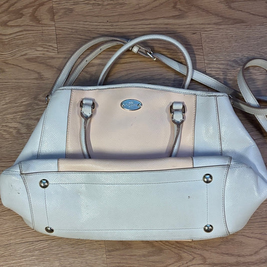 Coach Cream and White Shoulder Bag
