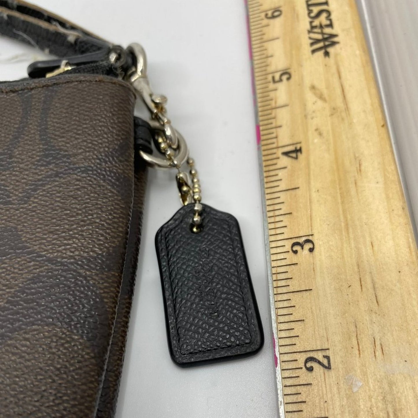 COACH Dark Brown Leather Wristlet
