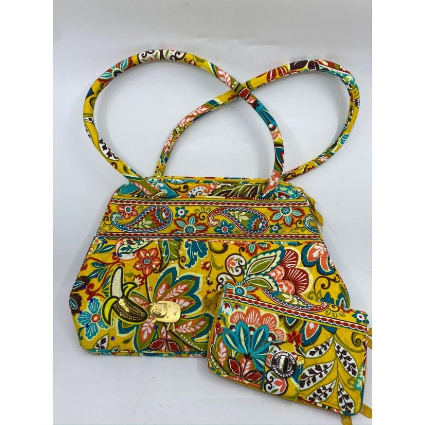 VERA BRADLEY Quilted Tote Bag w/ Wallet Yellow