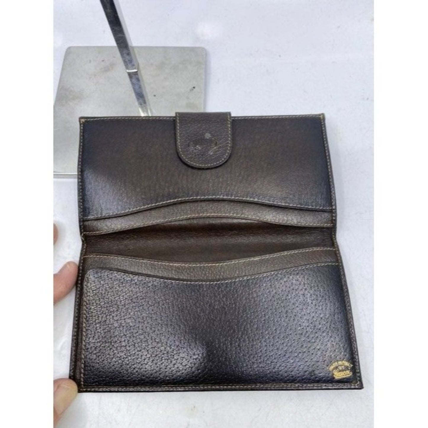 Gucci Brown Long Vintage Canvas Wallet