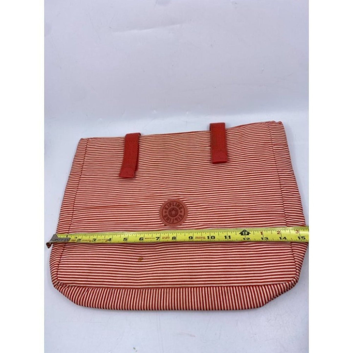 Kipling Red White Striped Accessory Bag