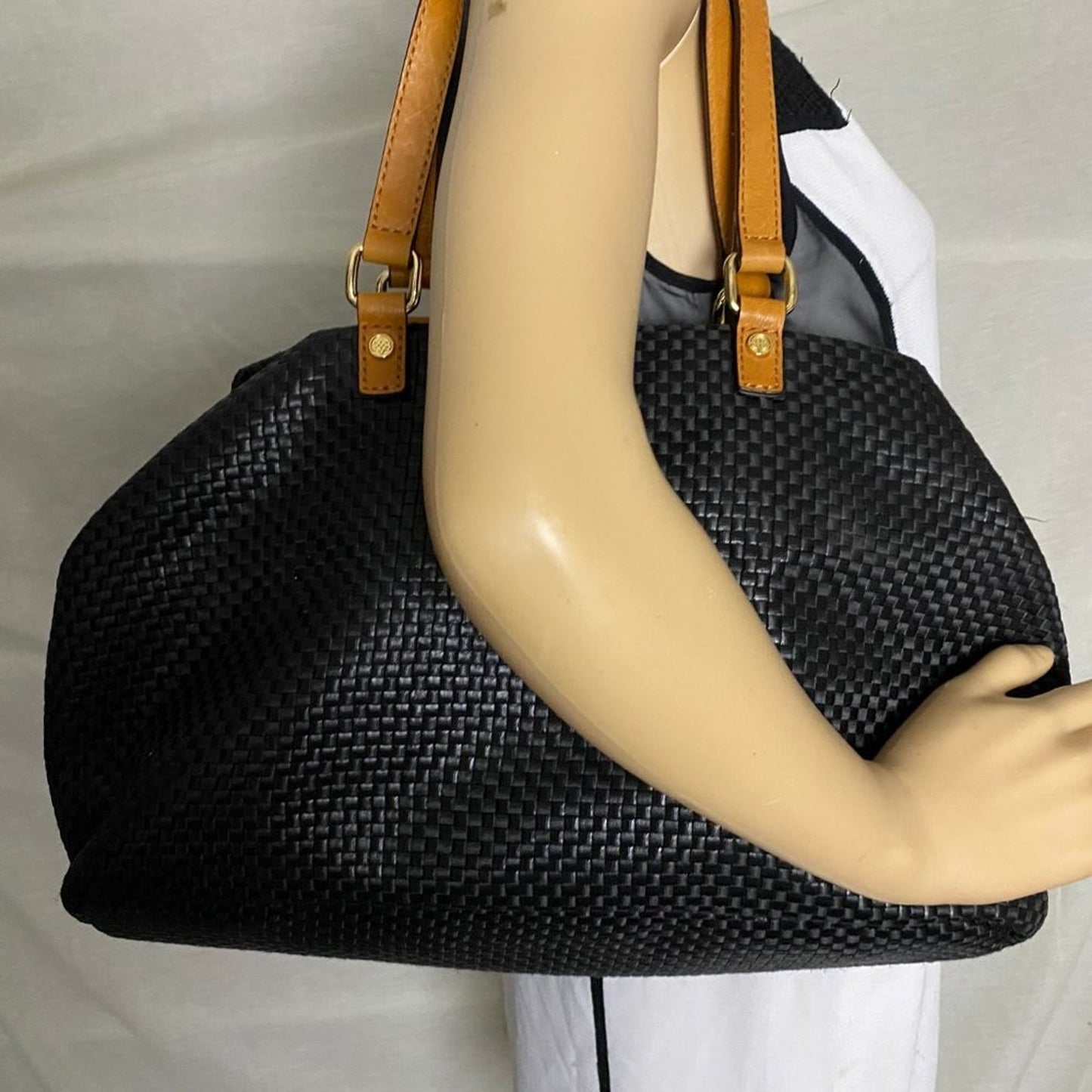 Antonio Melani Black Leather Shoulder Bag